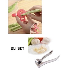 abnturk Fasulye Dilimleyici + Sarımsak Ezici | Fasulye Ayıklama Aparatı | Fasulye Kesme Aparatı