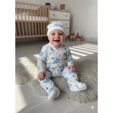 Buufuu Hediyelik Bebek Yenidoğan Hastene Çıkışı Bereli Uzun Kol Çocuk Baskılı Pamuk Alt Üst Takım