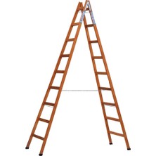 Buse 10 Basamaklı A Tipi Katlanır Gürgen Ahşap Merdiven 320CM