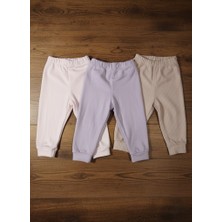 Buufuu 3 Adet Unisex Bebek Düz Raporlu Ribana Paça Tek Alt Eşofman Altı Penye