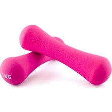 PremiumPort Pembe Neopren Dambıl Çift 2X1KG, Ev ve Spor Salonu Için Ideal