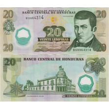 Banknoting Honduras 20 Lempira 2008 Polymer Çok Temiz.