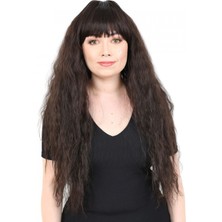 Handmade Dogal  Dalgalı  Tam Peruk Uzun Gür  Isıya Dayanıklı Fiber Tak Çık