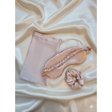 Mpy Global Premium Saten Uyku Bandı,kese,saç Tokası,3’lü Hediye Seti,seyahat Uyku Bandı,göz Bandı,hediye Önerisi