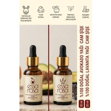 Essa Rosa Lavanta Yağı Cam Şişe 30 ml - Avokado Yağı Cam Şişe 30 Ml- Doğal - Vegan - Nemlendirici - Stres Azaltır 2 Li Set