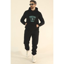 EYDAMOON Erkek Boston Eşofman Takımı Sweatshirt Jogger - Regular Kışlık Kanguru Cepli Kapüşonlu