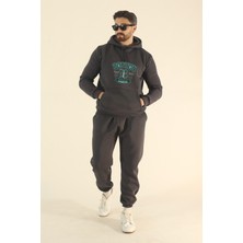 EYDAMOON Erkek Boston Eşofman Takımı Sweatshirt Jogger - Regular Kışlık Kanguru Cepli Kapüşonlu