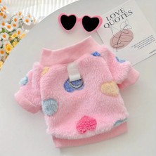 Feyza Design Pembe Flanel Kumaşlı Kedi ve Köpek Tasma Bağlama Halkası