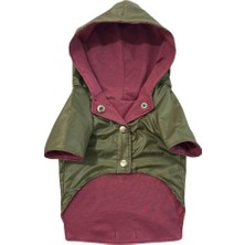 Feyza Design Olive Green Mevsimlik Kedi Köpek Yağmurluğu, Şık ve Koruyucu Tasarım