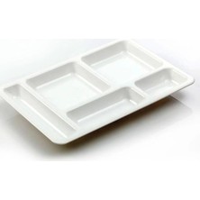 abnturk King Beyaz Termo Kırılmaz Plastik Tabldot Tabilot Tablot Tabağı (15 Adet)