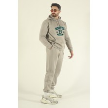 EYDAMOON Erkek Boston Eşofman Takımı Sweatshirt Jogger - Regular Kışlık Kanguru Cepli Kapüşonlu