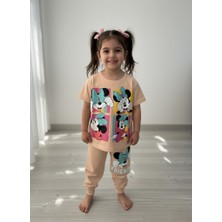 Buufuu Kız Çocuk Baskılı T-Shirt Eşofman Ikili Takım