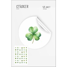 Hsn Yaprak Sticker Dekoratif Etiket 48 Adet