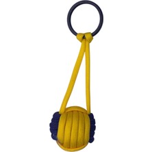 Evvel Aksesuar Sarı Lacivert Örgü Küre Orta Boy Anahtarlık