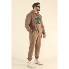 EYDAMOON Erkek Boston Eşofman Takımı Sweatshirt Jogger - Regular Kışlık Kanguru Cepli Kapüşonlu