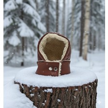 Feyza Design Kışlık Köpek Şapkası, Peluş ve Suni Deri, Küçük-Orta-Büyük Irklar