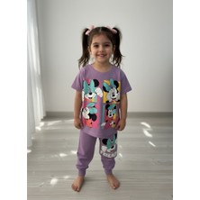 Buufuu Kız Çocuk Baskılı T-Shirt Eşofman Ikili Takım