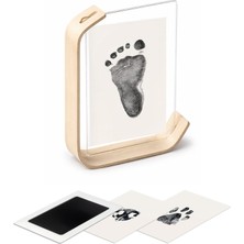 Moky Dizayn Bebek El Ayak Izi Seti | Temassız Mürekkepli Baskı Kiti, Yeni Doğan Bebek Hediyesi Ahşap Anı Çerçeve