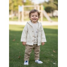 Butik Erkek Bebek Lüks Gömlekli %100 Pamuklu Alt - Üst 3'lü Takım