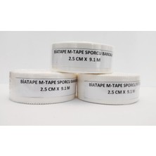 PremiumPort Esnek Sporcu Bandajı 3'lü Set, 2,5cm x 9m, Destek ve Koruma Sağlar