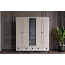 Doressa Zare Sand 5 Kapılı Camlı Gardırop