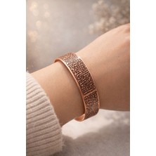 Neefy Saf Bakır El Işçiliği 15 mm Geniş Kalın Bileklik