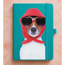 Adasena Tarihsiz 224 Sayfa Termo Defter Baskılı Desenli 13X21 cm Turkuaz - Jack Russell