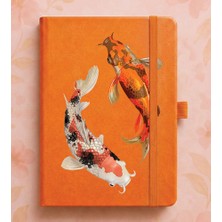 Adasena Tarihsiz 224 Sayfa Termo Defter Baskılı Desenli 13X21 cm Turuncu - Koi Balığı