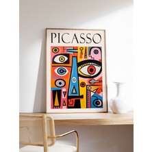 Ninastore Picasso Soyut Yüzler Sergisi Posteri Boho Duvar Baskısı Picasso Duvar Sanatı Dekorasyonu Retro Soyut
