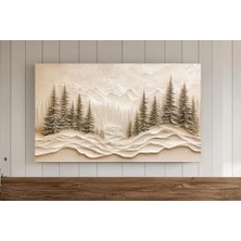 Ninastore Kış Dokulu Soyut Ağaçlar Tablosu Noel Çerçevesi Tv Sanatı Kar Nötr Modern