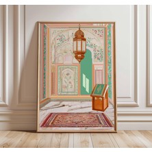 Ninastore Islami Namaz Odası Posteri, Müslüman Hediyesi, Duvar Sanatı, Islami Mimari Baskı, Orta Doğu Dekorasy