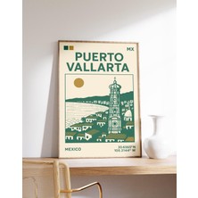 Ninastore Puerto Vallarta Posteri Meksika Baskısı Vallarta Duvar Sanatı Kıyı Meksika Dekorasyonu Puerto Vallar