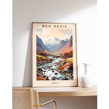 Ninastore Iskoçya Seyahat Posteri | Iskoçya Seyahat Baskısı | Iskoçya Duvar Dekoru | Ben Nevis Posteri | Seyah