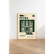 Ninastore Petra Ürdün Seyahat Posteri Vintage Duvar Sanatı Baskısı Orta Doğu Dekorasyonu Ürdün Duvar Sanatı Se
