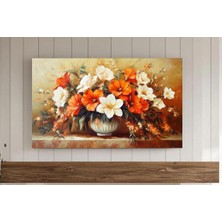 Ninastore Sonbahar Çiçekli Çerçeve Tv Sanatı Koyu ve Hüzünlü Çiçek Tablosu Vintage Sonbahar Çiçekleri Rustik S