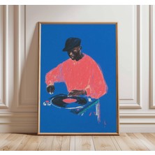 Ninastore Dj Duvar Sanatı Baskısı | Müzik Posteri | Hip Hop Sanat Eseri | Pikap Dj Illüstrasyonu | Modern Pop