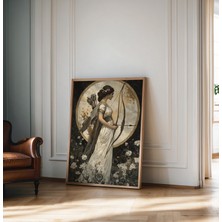 Ninastore Art Nouveau Poster, Vintage Sergi Posteri, Yunan Av Tanrıçası, Art Nouveau Baskı, Ilahi Dişil Sanat,