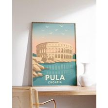 Ninastore Pula Arena Posteri Hırvatistan Duvar Sanatı Pula Seyahat Baskısı Istria Sahili Dekorasyonu Roma Amfi