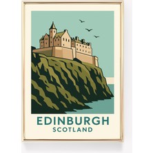 Ninastore Edinburgh Seyahat Posteri Iskoçya Duvar Sanatı Edinburgh Baskısı Vintage Kanvas Iskoçya Dekorasyonu