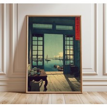 Ninastore Japon Sahil Duvar Sanatı Deniz Manzarası Baskısı Vintage Okyanus Posteri Ahşap Iç Mekan Illüstrasyon