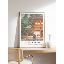 Ninastore Japon Sergisi Posteri Hasui Kawase Sanat Baskısı Yağmurlu Gün Kasuga Tapınağı Geleneksel Japon Duvar