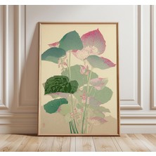Ninastore Lotus Çiçeği Duvar Sanatı Japon Botanik Posteri Minimalist Çiçek Baskısı Zen Doğa Dekorasyonu Pastel