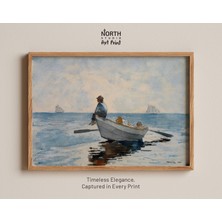 Ninastore "boy In A Dory" Baskısı, Winslow Homer Eseri, Vintage Denizcilik Tablosu, Kıyı Suluboya Posteri, Kla