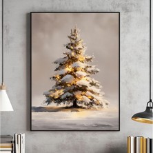 Ninastore Vintage Noel Ağacı Tablosu, Nötr Renklerde Tatil Dekorasyonu (Dijital Indirme)