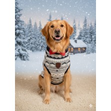 Feyza Design Kışlık Kalın Yün Örgü Köpek ve Kedi Noel Temalı Kazak