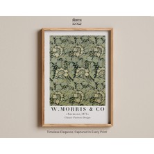 Ninastore Anemon Baskısı, William Morris Yaprak Baskısı, Yeşil El Sanatları Duvar Dekorasyonu, Vintage Çiçek D