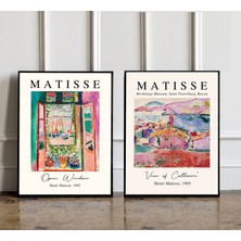Ninastore 2'li Henri Matisse Poster Seti: Açık Pencere Posteri, Collioure Manzarası Posteri, Sanat Sergisi Pos