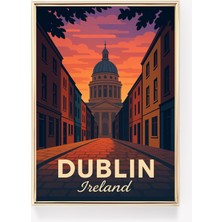 Ninastore Dublin Vintage Seyahat Posteri Irlanda Duvar Sanatı Dublin Baskısı Irlanda Duvar Dekoru