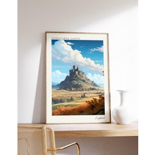 Ninastore Lindisfarne Kalesi Seyahat Posteri | Ingiltere Seyahat Dekorasyonu | Ingiltere Posteri | Lindisfarne