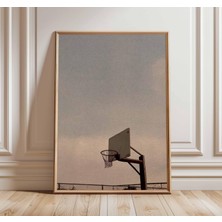 Ninastore Basketbol Potası Duvar Sanatı | Minimalist Spor Posteri | Dış Mekan Saha Baskısı | Modern Atletik Ev